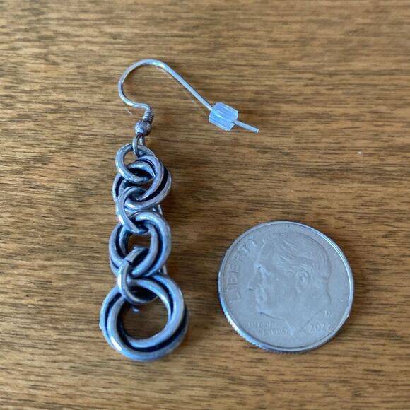 Sterling silver link earrings - Picture 3 of 4